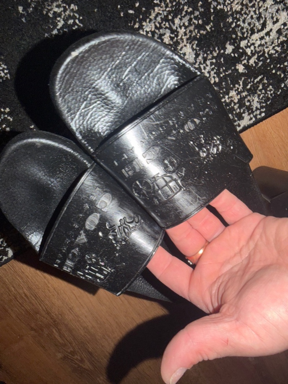 Coach womens black Slide Sandals - Picture 2 of 8